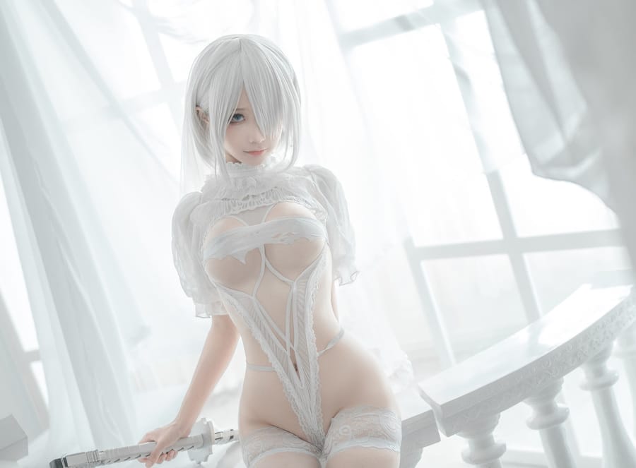 蠢沫沫 –NO.143 2B –白婚纱[59P/536MB]-客模COSER写真收藏网