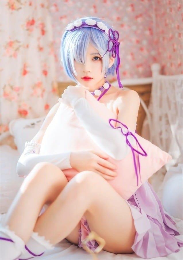 桜桃喵 – NO.133 蕾姆小睡裙[24P-410MB]-客模COSER写真收藏网