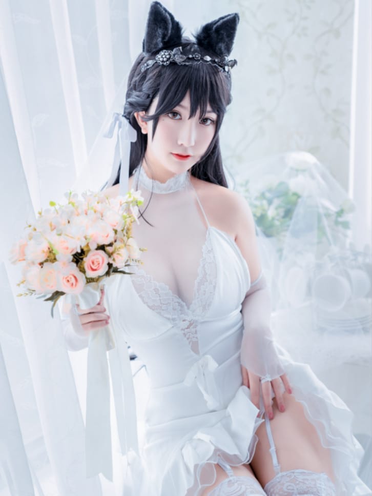 猫九酱Sakura –NO.11 碧蓝誓约欧根亲王爱宕婚纱[4V/95P/936MB]-客模COSER写真收藏网