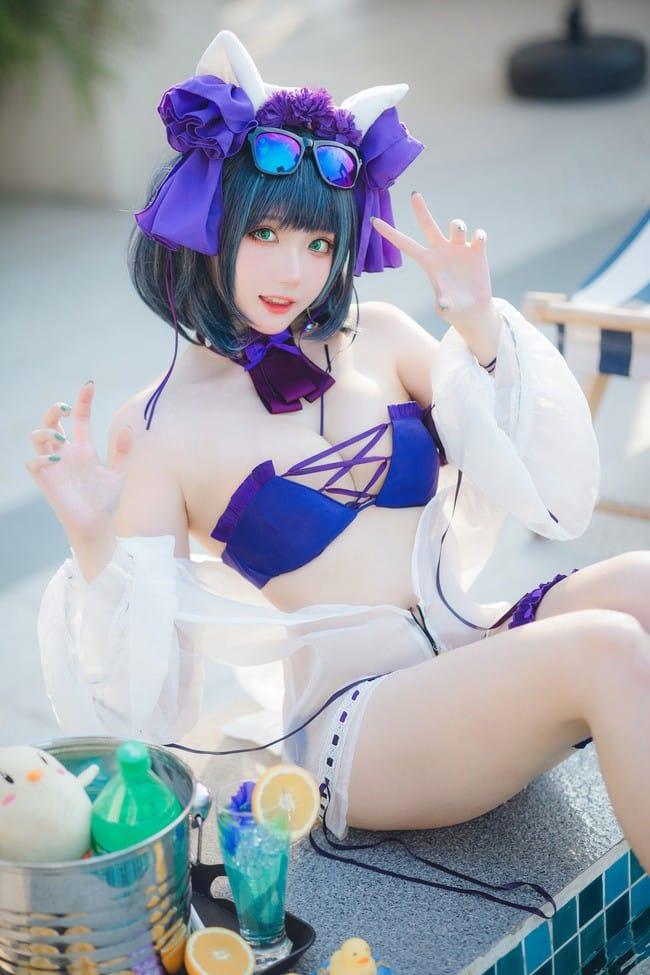 瓜希酱 – NO.75 柴郡泳装 [32P-102MB]-客模COSER写真收藏网