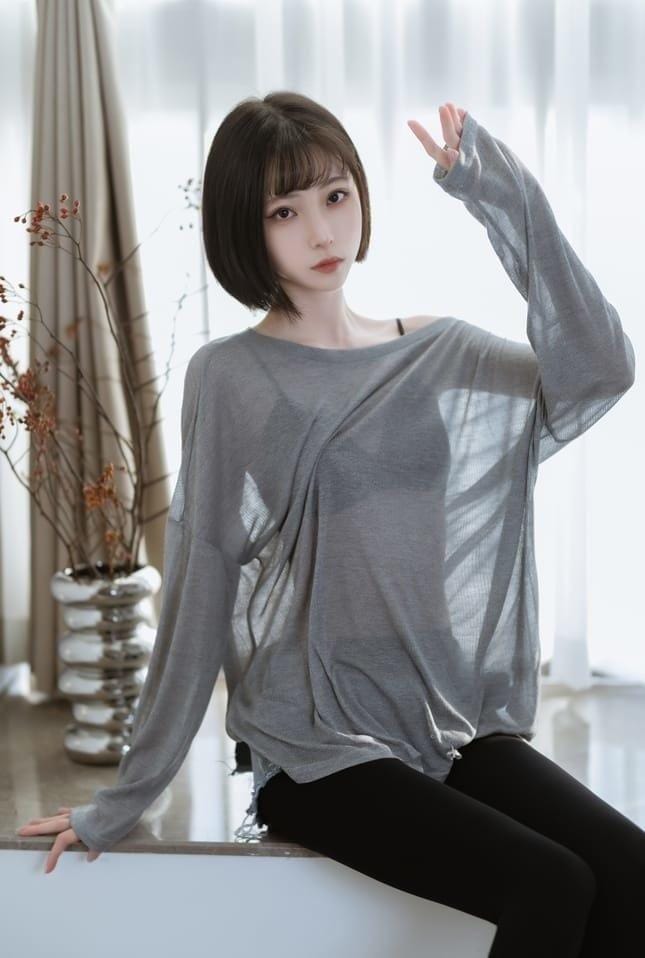 许岚LAN – NO.27 半透毛衣 [40P-568M]-客模COSER写真收藏网