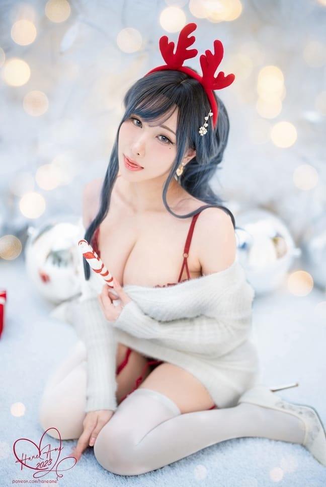 雨波_HaneAme – NO.299 Original 2023 White Christmas Moose Onesan(麋鹿姐姐)[38P-205M]-客模COS写真收藏网