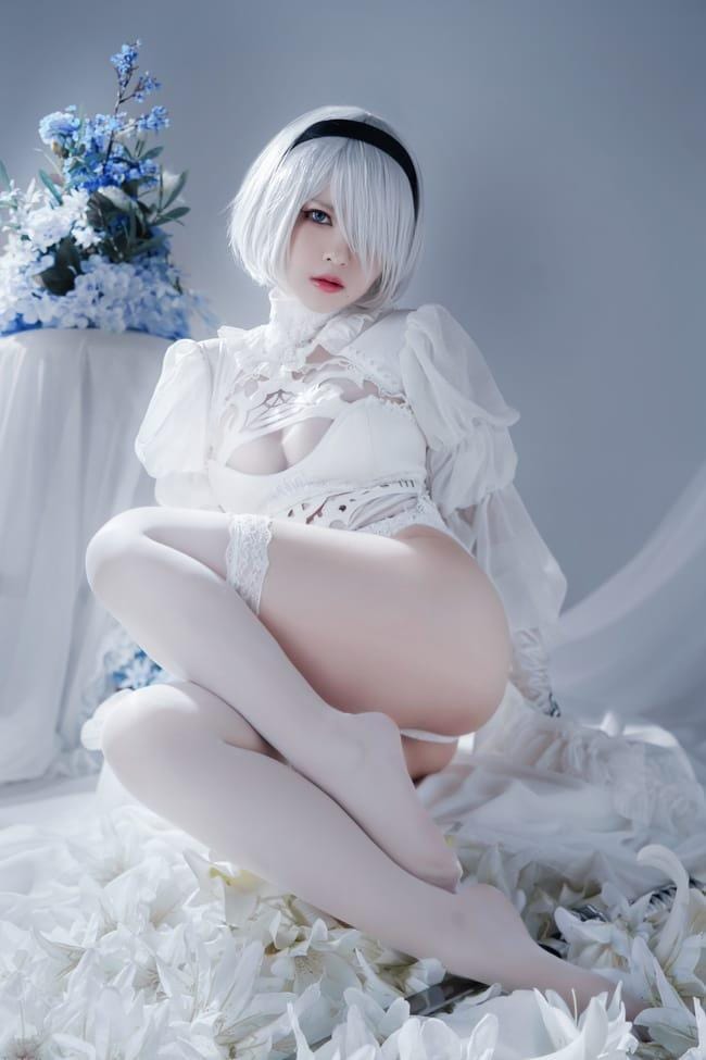 半半子 –NO.55 Automataヨルハ二号B型 白礼服[51P-91MB]-客模COS写真收藏网