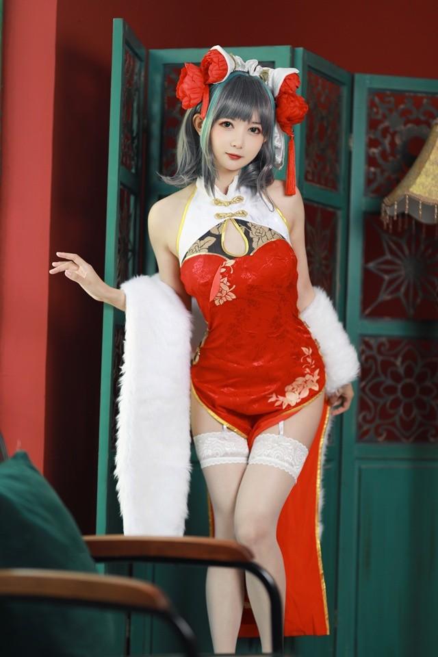 51酱 – NO.18 碧蓝航线-柴郡新春旗袍[12P-54MB]-客模COS写真收藏网