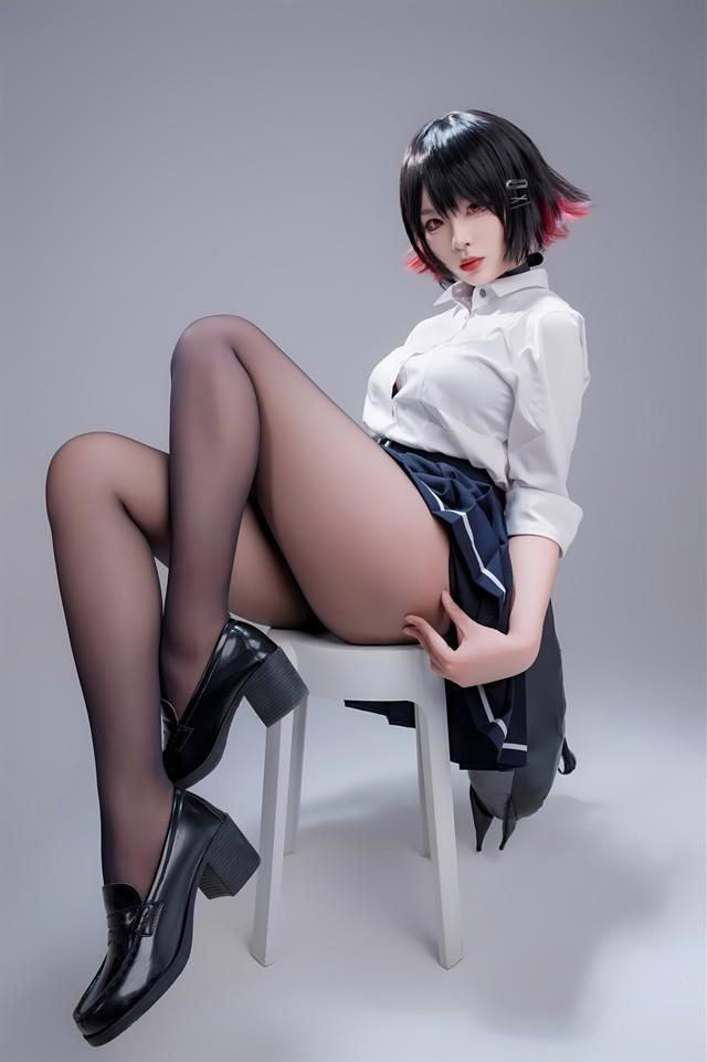 轩萧学姐 – NO.066 鲨鱼妹JK [100P1V-548MB]-客模COS写真收藏网