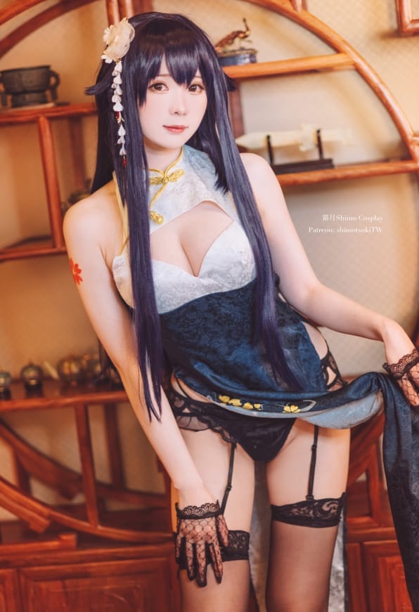霜月shimo –NO.47 碧蓝航线 吾妻旗袍[12P1V/338MB]-客模COS写真收藏网
