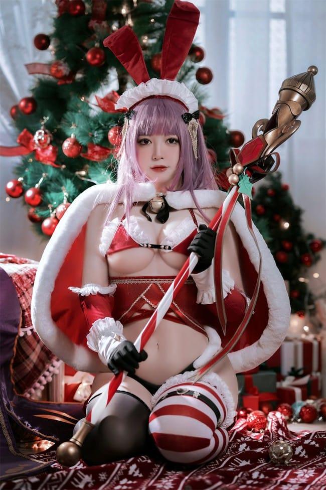 半半子 – NO.65 Christmas Bunny Aike [41P-457MB]-客模COS写真收藏网